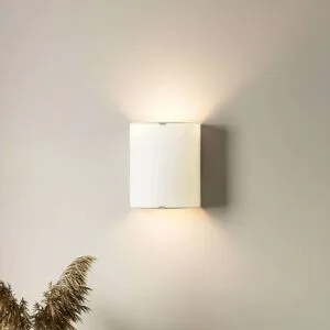 Wandlampe Phil Lindby, dimmbar, weiß / opal, für Flurbereich, Glas, Modern, Wandleuchte, Wandlampe Innen
