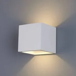 Wandlampe MARITA Lindby, weiß / opal, für Flurbereich, Gips / Ton, Modern, LED Wandleuchte, Wandlampe Innen