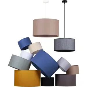 Lampenschirm Roller Ø 50 cm, erdfarben Duolla, braun / rost, Textil / Stoff / Seide