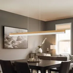 Hängelampe Keijo Quitani, dimmbar, Holz hell, für Wohn- / Esszimmer, Holz, Landhaus / Rustikal