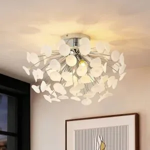 Deckenlampe Yurina Lindby, dimmbar, weiß / opal, für Wohn- / Esszimmer, Kunststoff, Modern, Deckenlampe
