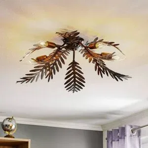 Deckenlampe Felce ONLI, dimmbar, bronze / altmessing, für Wohn- / Esszimmer, Metall, Deckenlampe
