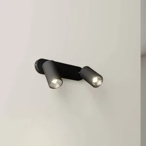 Euluna Wandstrahler Eye Spot zweiflammig, schwarz Nowodvorski Lighting, dimmbar, schwarz, für Wohn- / Esszimmer, Metall, Modern, Strahler