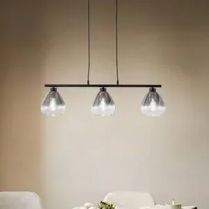 Hängelampe Pendura Lindby, dimmbar, alu / grau / zink, für Wohn- / Esszimmer, Glas, Modern, Pendelleuchte