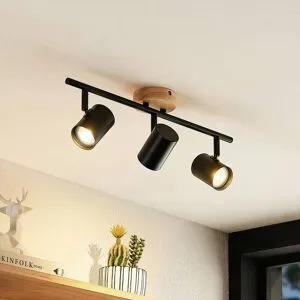 Deckenlampe Xiomara Lindby, dimmbar, schwarz, für Wohn- / Esszimmer, Metall, Modern, Deckenlampe