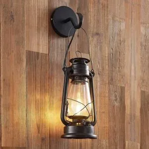 Wandlampe Raisa Lindby, dimmbar, braun / rost, für Flurbereich, Metall, Antik, Wandleuchte, Wandlampe Innen