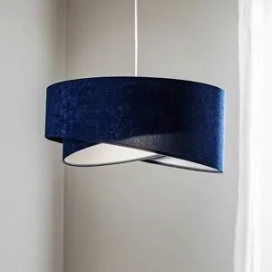 Hängelampe Vivien Maco Design, dimmbar, blau, für Wohn- / Esszimmer, Textil / Stoff / Seide, Modern, Pendelleuchte
