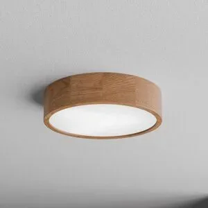 Deckenleuchte Cleo DR375, IP20, Sensor, Ø 38 cm, Eichenholz DR375 TEMAR LIGHTING, Holz hell, für Wohn- / Esszimmer, Holz, Deckenlampe