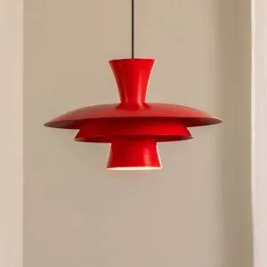 Hängelampe Plato Luminex, dimmbar, rot, für Wohn- / Esszimmer, Metall, Modern, Pendelleuchte