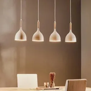 Hängelampe Noak Luminex, dimmbar, weiß / opal, für Wohn- / Esszimmer, Metall, Pendelleuchte