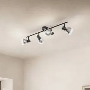 Deckenlampe Pendura Lindby, dimmbar, alu / grau / zink, für Wohn- / Esszimmer, Glas, Modern, Deckenlampe