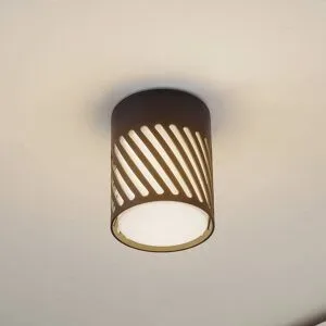 Lindby Außendeckenleuchte Lurinda, 10,5 cm, schwarz, Alu, Lurinda Lindby, dimmbar, schwarz, Aluminium, Modern, Deckenlampe