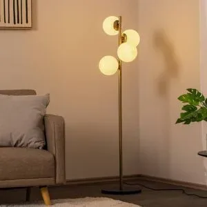 Stehlampe Faze Opviq, messing / gold, für Wohn- / Esszimmer, Metall, Stehlampe