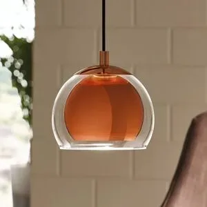 Pendellampe Rocamar Kupfer Stahl/Glas 110 cm - Material: Stahl/ Glas - Pendellampe