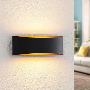 Wandlampe Jelle Arcchio, schwarz, für Wohn- / Esszimmer, Aluminium, Modern, LED Wandleuchte, Wandlampe Innen