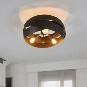 Deckenlampe Tornado Domiluce, dimmbar, schwarz, für Wohn- / Esszimmer, Metall, Modern, Deckenlampe