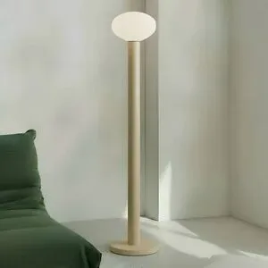 Designer Stehlampe Flo ALDEX, creme / amber, für Wohn- / Esszimmer, Metall, Design, Stehlampe