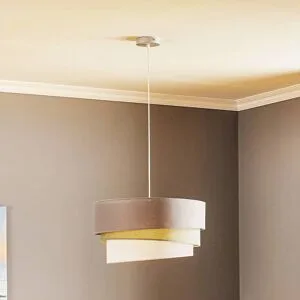Hängelampe Trio Duolla, dimmbar, Multicolour, für Wohn- / Esszimmer, Textil / Stoff / Seide, Modern, Pendelleuchte