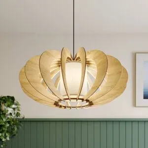 Holz Hängelampe Modern A L SIGMA, dimmbar, Holz hell, für Wohn- / Esszimmer, Holz, Modern, Pendelleuchte