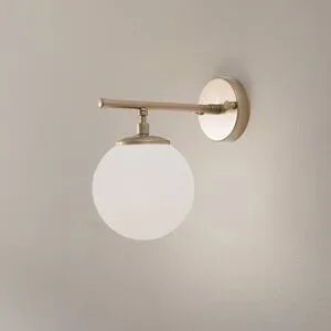 Wandlampe Roe Opviq, dimmbar, messing / gold, für Wohn- / Esszimmer, Glas, Wandleuchte, Wandlampe Innen