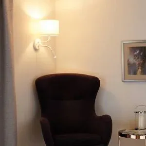Wandlampe Roller Duolla, creme / amber, für Schlafzimmer, Textil / Stoff / Seide, Wandleuchte, Wandlampe Innen