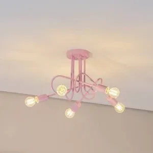 Deckenlampe Oxford HELAM, dimmbar, violett / pink / rose, für Wohn- / Esszimmer, Metall, Deckenlampe