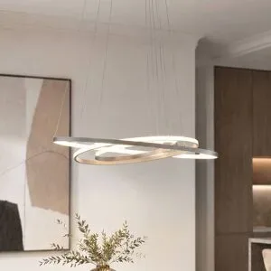 Hängelampe Ezana Lucande, dimmbar, alu / grau / zink, für Wohn- / Esszimmer, Metall, Modern