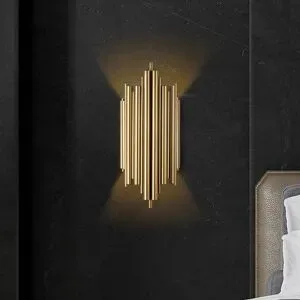 Wandlampe Reis 13341 Opviq, dimmbar, messing / gold, für Wohn- / Esszimmer, Metall, Modern, Wandleuchte, Wandlampe Innen
