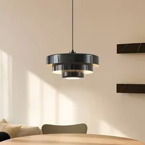 Hängelampe Tivra Lindby, dimmbar, schwarz, für Wohn- / Esszimmer, Metall, Vintage, Pendelleuchte