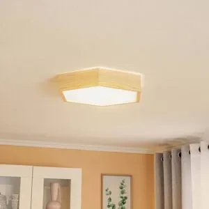 Deckenlampe Hagen Envostar, dimmbar, Holz hell, für Wohn- / Esszimmer, Holz, Deckenlampe