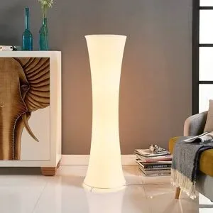 Stehlampe Liana Lindby, weiß / opal, für Wohn- / Esszimmer, Textil / Stoff / Seide, Modern, Stehlampe