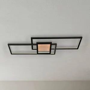 LED Deckenlampe Emiljan Lindby, dimmbar, schwarz, für Wohn- / Esszimmer, Metall, Modern, LED Deckenleuchte