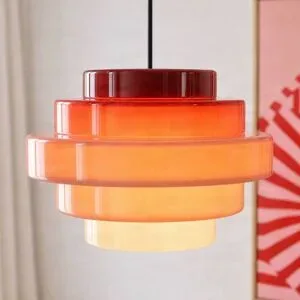 Hängelampe Filo ALDEX, dimmbar, rot, für Wohn- / Esszimmer, Glas, Skandinavisch, Pendelleuchte