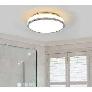Deckenlampe Lyss Lindby, weiß / opal, für Badezimmer, Glas, Modern, Deckenlampe