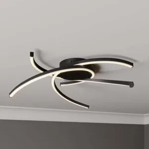 LED Deckenlampe Katris Lindby, dimmbar, schwarz, für Wohn- / Esszimmer, Aluminium, Modern, LED Deckenleuchte