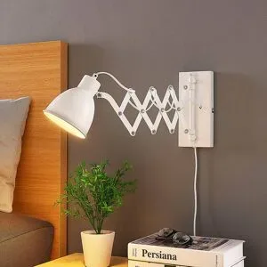 Wandlampe Merle Lindby, weiß / opal, für Schlafzimmer, Metall, Modern, Wandleuchte, Wandlampe Innen