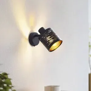 Wandlampe Iolyn Lindby, dimmbar, schwarz, für Wohn- / Esszimmer, Kunststoff, Junges Wohnen, Wandleuchte, Wandlampe Innen