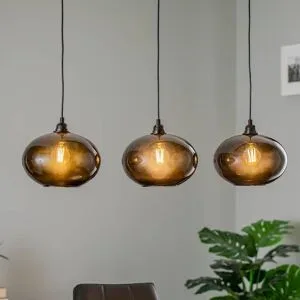 Glas Hängelampe Smoked 052 Opviq, dimmbar, alu / grau / zink, für Wohn- / Esszimmer, Glas, Modern, Pendelleuchte