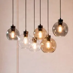 Glas Hängelampe Cubus TK Lighting, dimmbar, klar / transparent, für Wohn- / Esszimmer, Glas, Modern, Pendelleuchte