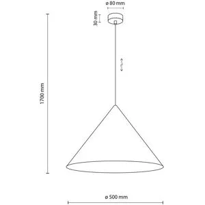 Hängeleuchte Cono, 1-flammig, Ø 50 cm, schwarz, E27 Cono TK Lighting, dimmbar, schwarz, für Wohn- / Esszimmer, Metall, Modern