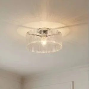 Deckenlampe Meritt Lucande, dimmbar, klar / transparent, für Wohn- / Esszimmer, Glas, Modern, Deckenlampe