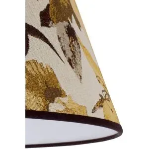 Lampenschirm Sofia Höhe 31 cm, Blumenmuster gelb Duolla, gelb / orange, Textil / Stoff / Seide