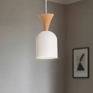 Hängelampe Nolan Lamkur, dimmbar, weiß / opal, für Wohn- / Esszimmer, Metall, Skandinavisch, Pendelleuchte