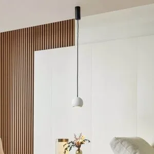 Hängelampe Darkorin Lucande, weiß / opal, für Wohn- / Esszimmer, Gips / Ton, Design