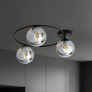 Deckenlampe Ascella Euluna, dimmbar, schwarz, für Wohn- / Esszimmer, Metall, Modern, Deckenlampe