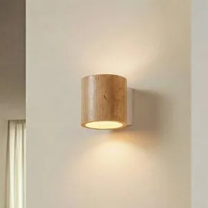 Wandlampe Ara SOLLUX LIGHTING, dimmbar, Holz hell, für Wohn- / Esszimmer, Holz, Modern, Wandleuchte, Wandlampe Innen