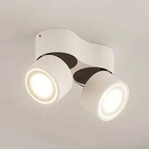 Arcchio LED-Deckenstrahler Rotari, weiß, 2-flg., 1362lm Rotari Arcchio, dimmbar, weiß / opal, für Flurbereich, Aluminium, Modern, LED Deckenlampe