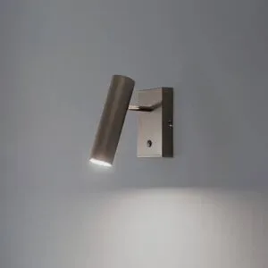 Wandleuchte Axion, 1-flammig, titanfarben, Stahl Axion Luminex, dimmbar, messing / gold, für Wohn- / Esszimmer, Metall, Modern, Strahler