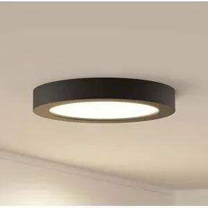 LED Deckenlampe Edwina PRIOS, dimmbar, schwarz, für Badezimmer, Aluminium, Modern, LED Deckenleuchte