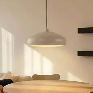 Hängelampe Elover Lindby, dimmbar, creme / amber, für Wohn- / Esszimmer, Metall, Modern, Pendelleuchte